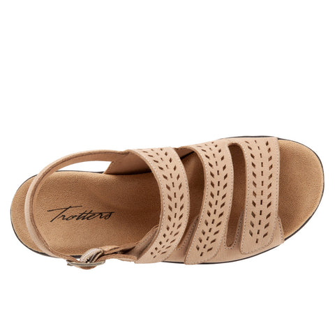 Trotters Trinity T2019-234 Womens Brown Leather Slingback Sandals Shoes
