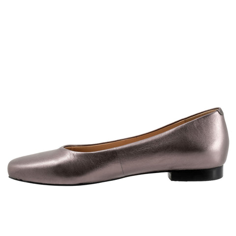 Trotters Honor T2057-033 Womens Purple Leather Slip On Ballet Flats Shoes