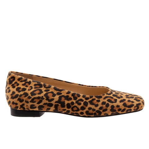 Trotters Honor T2057-910 Womens Brown Wide Suede Slip On Ballet Flats Shoes