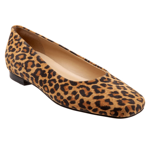 Trotters Honor T2057-910 Womens Brown Wide Suede Slip On Ballet Flats Shoes