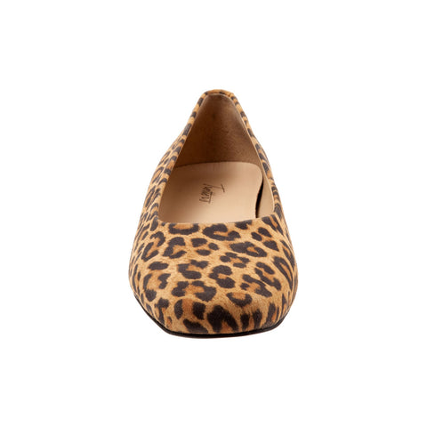 Trotters Honor T2057-910 Womens Brown Wide Suede Slip On Ballet Flats Shoes