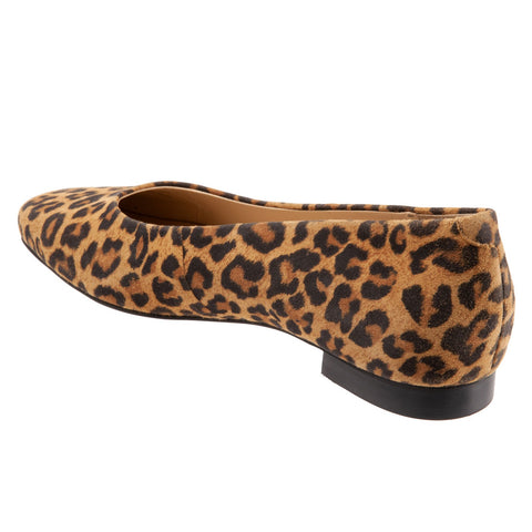 Trotters Honor T2057-910 Womens Brown Wide Suede Slip On Ballet Flats Shoes