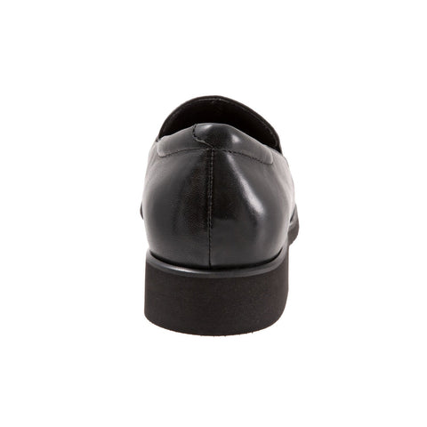 Trotters Jaiden T2058-001 Womens Black Leather Slip On Loafer Flats Shoes