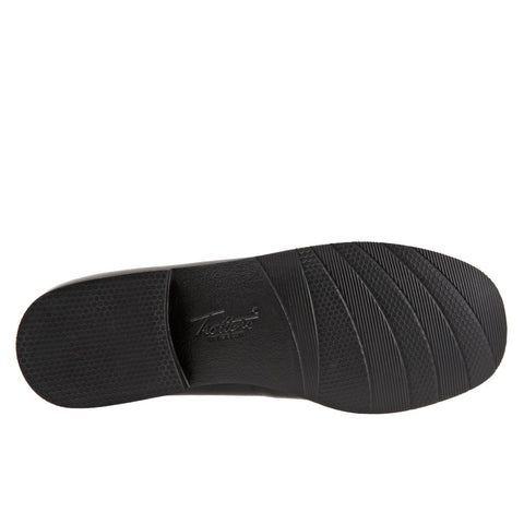 Trotters Jaiden T2058-001 Womens Black Wide Leather Slip On Loafer Flats Shoes