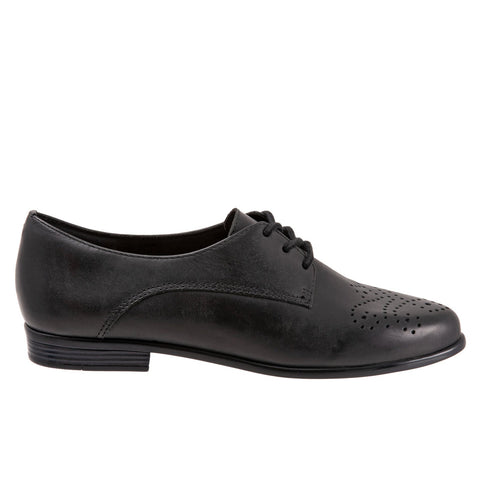 Trotters Livvy T2062-001 Womens Black Wide Leather Loafer Flats Shoes