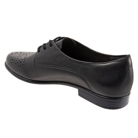 Trotters Livvy T2062-001 Womens Black Wide Leather Loafer Flats Shoes