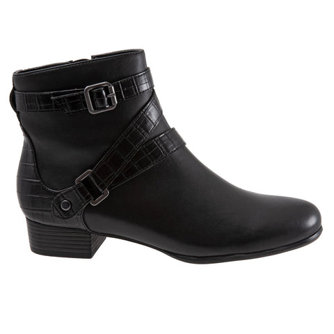 Trotters Mika T2064-001 Womens Black Leather Ankle & Booties Boots