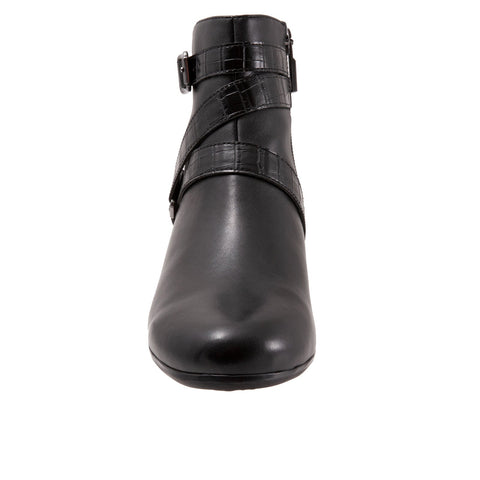 Trotters Mika T2064-001 Womens Black Leather Ankle & Booties Boots