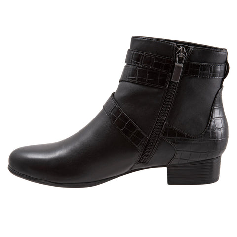 Trotters Mika T2064-001 Womens Black Leather Ankle & Booties Boots