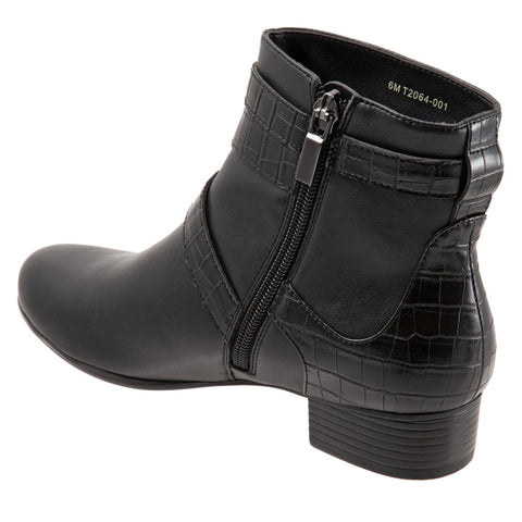 Trotters Mika T2064-001 Womens Black Leather Ankle & Booties Boots