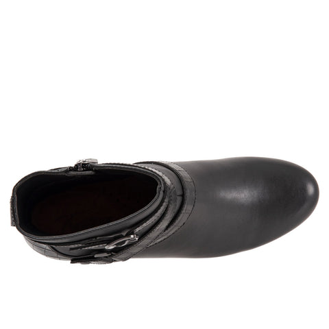 Trotters Mika T2064-001 Womens Black Leather Ankle & Booties Boots