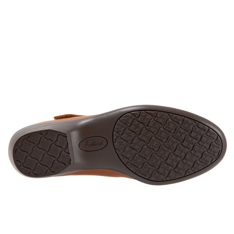 Trotters Rona T2066-206 Womens Brown Leather Strap Mary Jane Flats Shoes