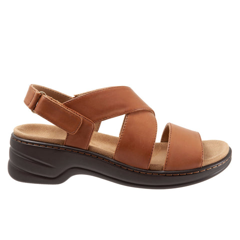 Trotters Nobu T2106-215 Womens Brown Narrow Leather Slingback Sandals Shoes