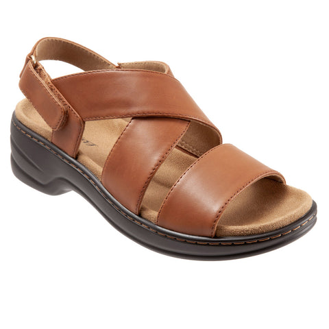 Trotters Nobu T2106-215 Womens Brown Narrow Leather Slingback Sandals Shoes