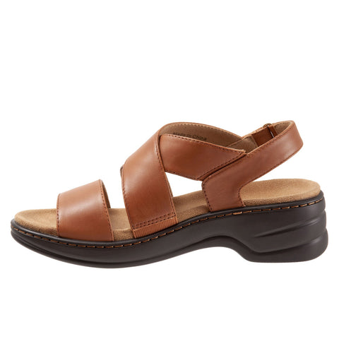 Trotters Nobu T2106-215 Womens Brown Narrow Leather Slingback Sandals Shoes