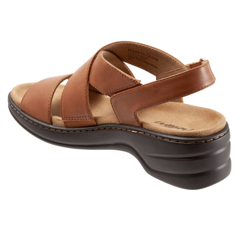 Trotters Nobu T2106-215 Womens Brown Narrow Leather Slingback Sandals Shoes