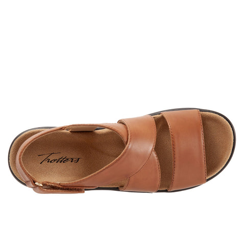 Trotters Nobu T2106-215 Womens Brown Narrow Leather Slingback Sandals Shoes