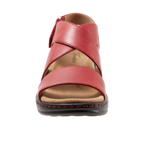Trotters Nobu T2106-601 Womens Red Leather Strap Slingback Sandals Shoes