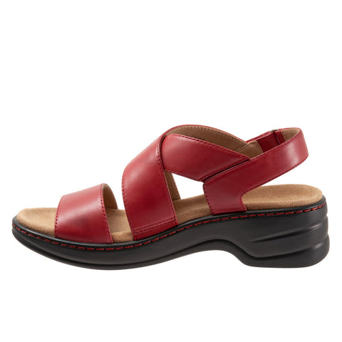 Trotters Nobu T2106-601 Womens Red Leather Strap Slingback Sandals Shoes