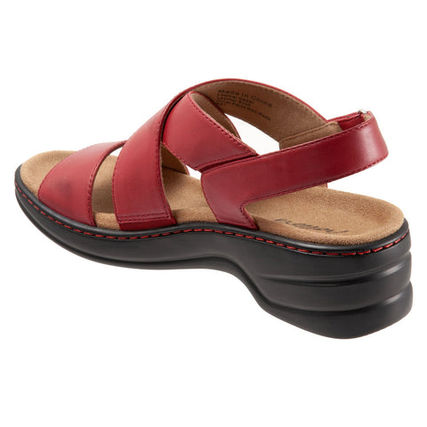 Trotters Nobu T2106-601 Womens Red Leather Strap Slingback Sandals Shoes
