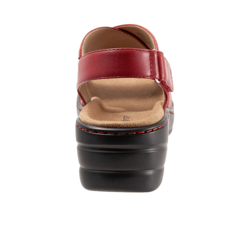 Trotters Nobu T2106-601 Womens Red Leather Strap Slingback Sandals Shoes