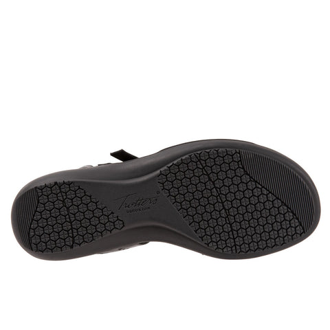 Trotters Razzi T2114-001 Womens Black Leather Slingback Sandals Shoes