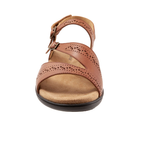 Trotters Razzi T2114-215 Womens Brown Leather Strap Sandals Shoes