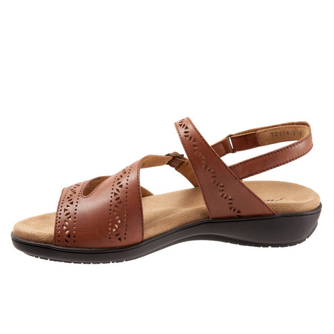 Trotters Razzi T2114-215 Womens Brown Leather Strap Sandals Shoes