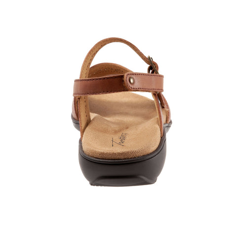 Trotters Razzi T2114-215 Womens Brown Leather Strap Sandals Shoes