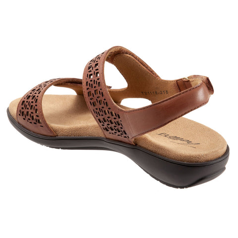 Trotters Romi T2118-215 Womens Brown Wide Leather Slingback Sandals Shoes
