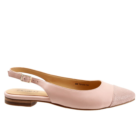 Trotters Halsey T2123-727 Womens Pink Leather Slingback Flats Shoes