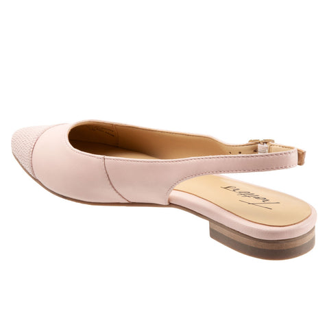 Trotters Halsey T2123-727 Womens Pink Narrow Leather Slingback Flats Shoes