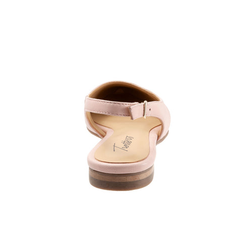 Trotters Halsey T2123-727 Womens Pink Leather Slingback Flats Shoes
