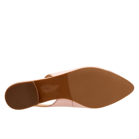 Trotters Halsey T2123-727 Womens Pink Narrow Leather Slingback Flats Shoes