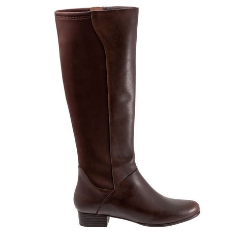 Trotters Misty T2165-200 Womens Brown Leather Zipper Knee High Boots
