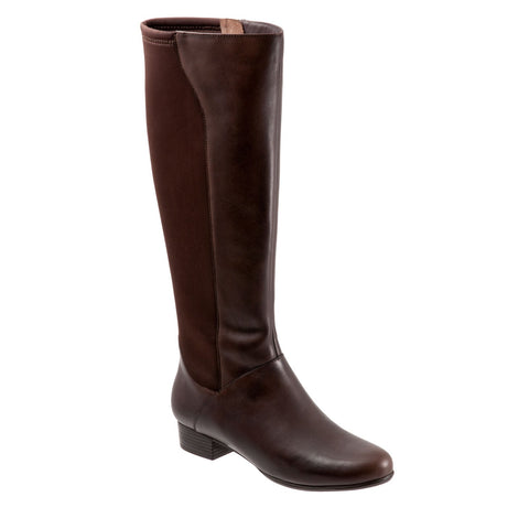 Trotters Misty T2165-200 Womens Brown Leather Zipper Knee High Boots