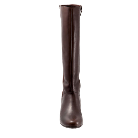 Trotters Misty T2165-200 Womens Brown Leather Zipper Knee High Boots