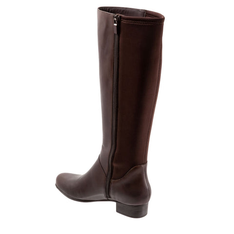 Trotters Misty T2165-200 Womens Brown Leather Zipper Knee High Boots