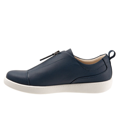 Trotters Anika T2173-400 Womens Blue Wide Leather Lifestyle Sneakers Shoes