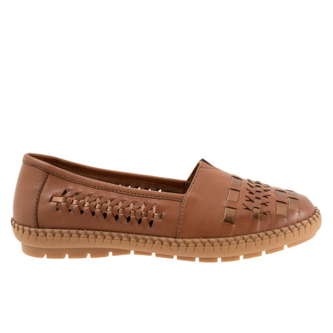 Trotters Rory T2209-296 Womens Brown Leather Slip On Loafer Flats Shoes