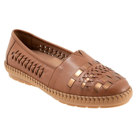 Trotters Rory T2209-296 Womens Brown Leather Slip On Loafer Flats Shoes