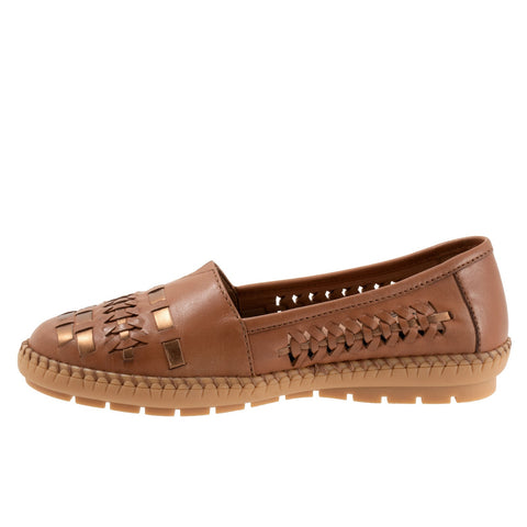 Trotters Rory T2209-296 Womens Brown Leather Slip On Loafer Flats Shoes