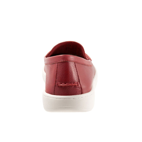 Trotters Audrey T2211-601 Womens Red Wide Leather Loafer Flats Shoes