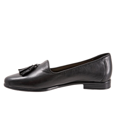 Trotters Liz Tassel T2224-001 Womens Black Extra Wide Loafer Flats Shoes