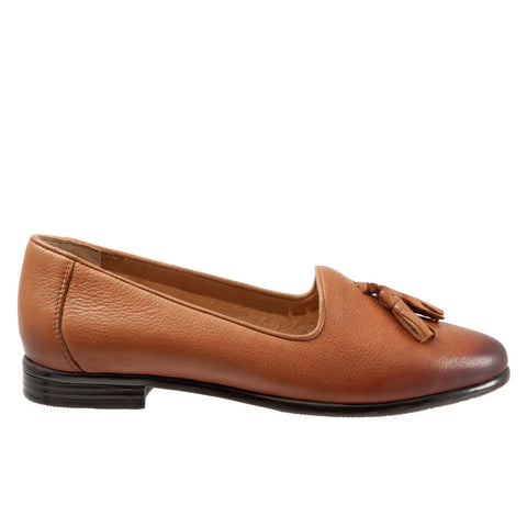 Trotters Liz Tassel T2224-215 Womens Brown Extra Wide Loafer Flats Shoes