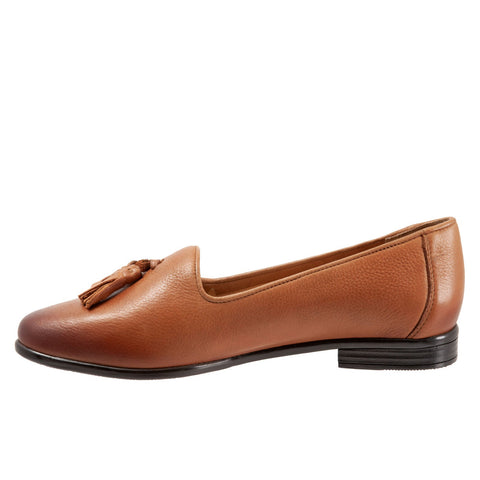 Trotters Liz Tassel T2224-215 Womens Brown Extra Wide Loafer Flats Shoes