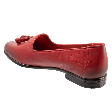 Trotters Liz Tassel T2224-600 Womens Red Extra Wide Loafer Flats Shoes