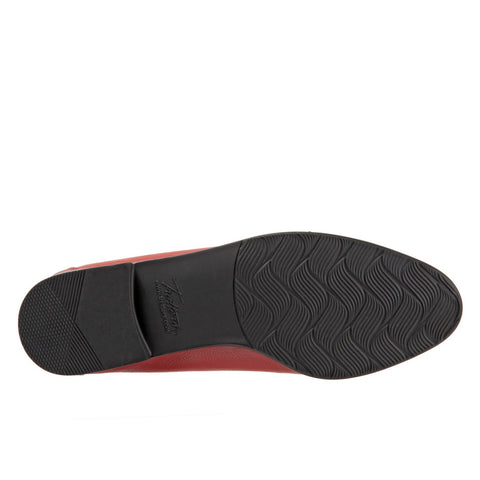 Trotters Liz Tassel T2224-600 Womens Red Wide Leather Loafer Flats Shoes