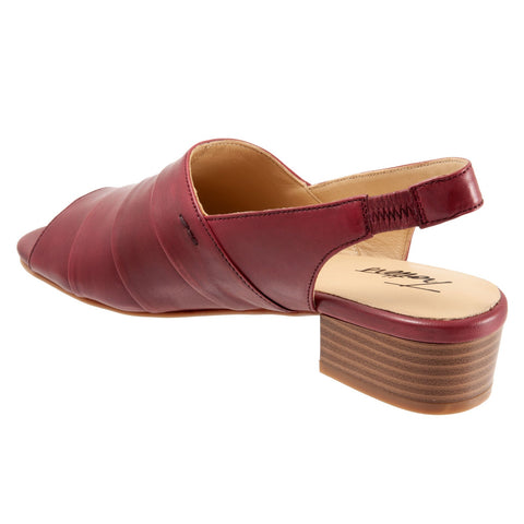 Trotters Nina T2225-601 Womens Burgundy Leather Heeled Sandals Shoes