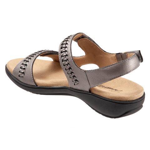 Trotters Romi Woven Womens Gray Extra Wide Slingback Sandals Shoes